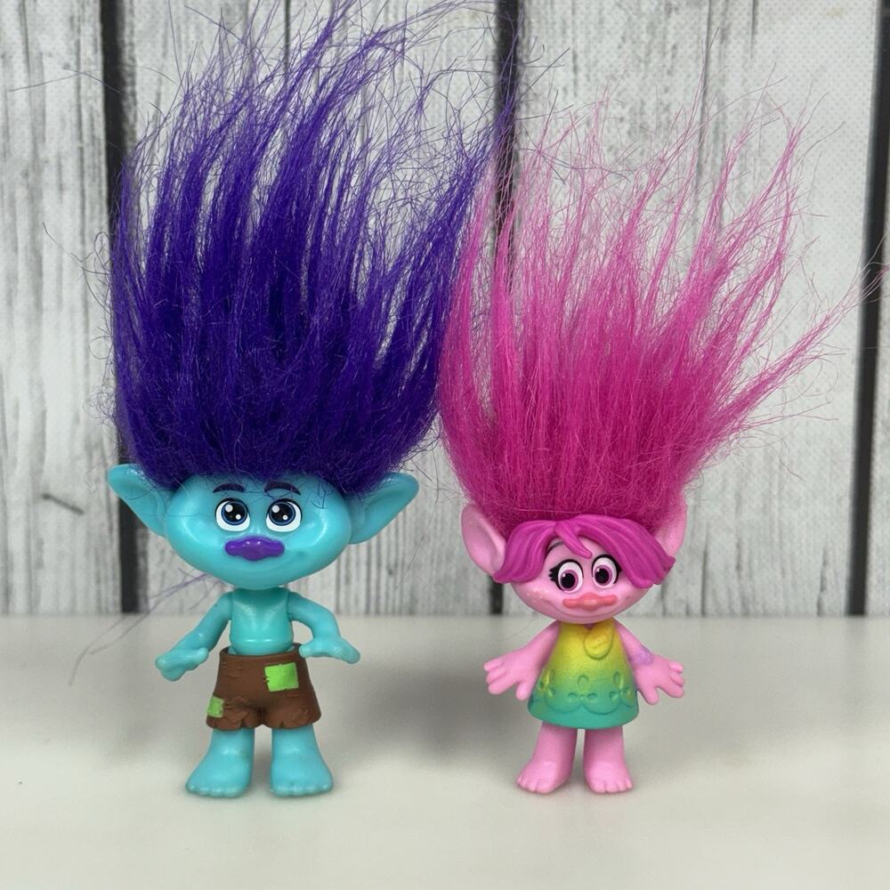 2 Dreamworks Troll Figure Poppy & Branch Toys 2016 &2022